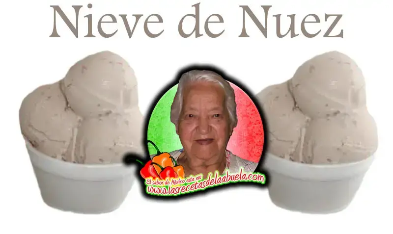 Nieve de Nuez o Helado de Nuez - Recetas de Postres de La Abuela